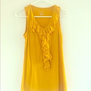 Yellow ruffled tank